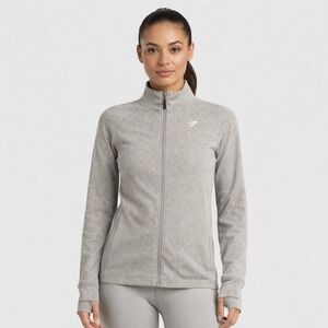 Gymshark Women Zip Jacket Small Taupe Seamless Adapt Animal Sculpt Fit‎ Training